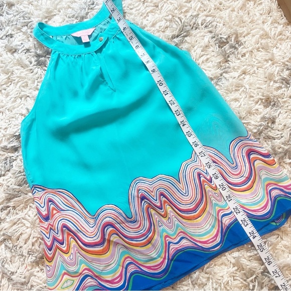 Lily Pulitzer | Rohan 100% Silk Tank Top in Shorely Blue Size Small - Picture 9 of 9